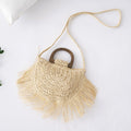 Boho Semicircle Tassel Crossbody Handbag - Travel & Beach Style