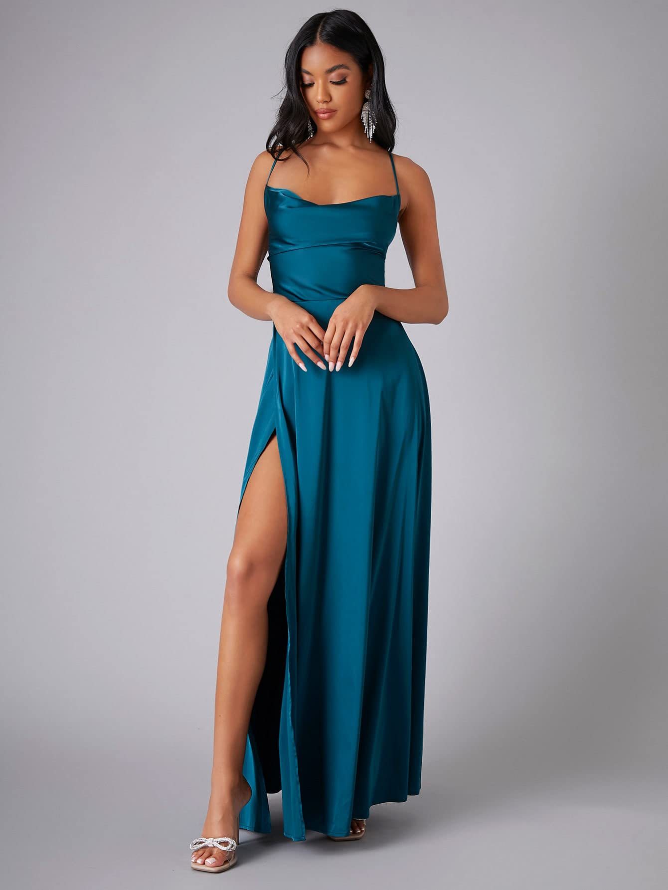 Summer Backless High-Waist Split Maxi Dress