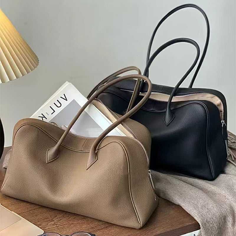 Elegant Large Capacity Leather Shoulder Tote Bag
