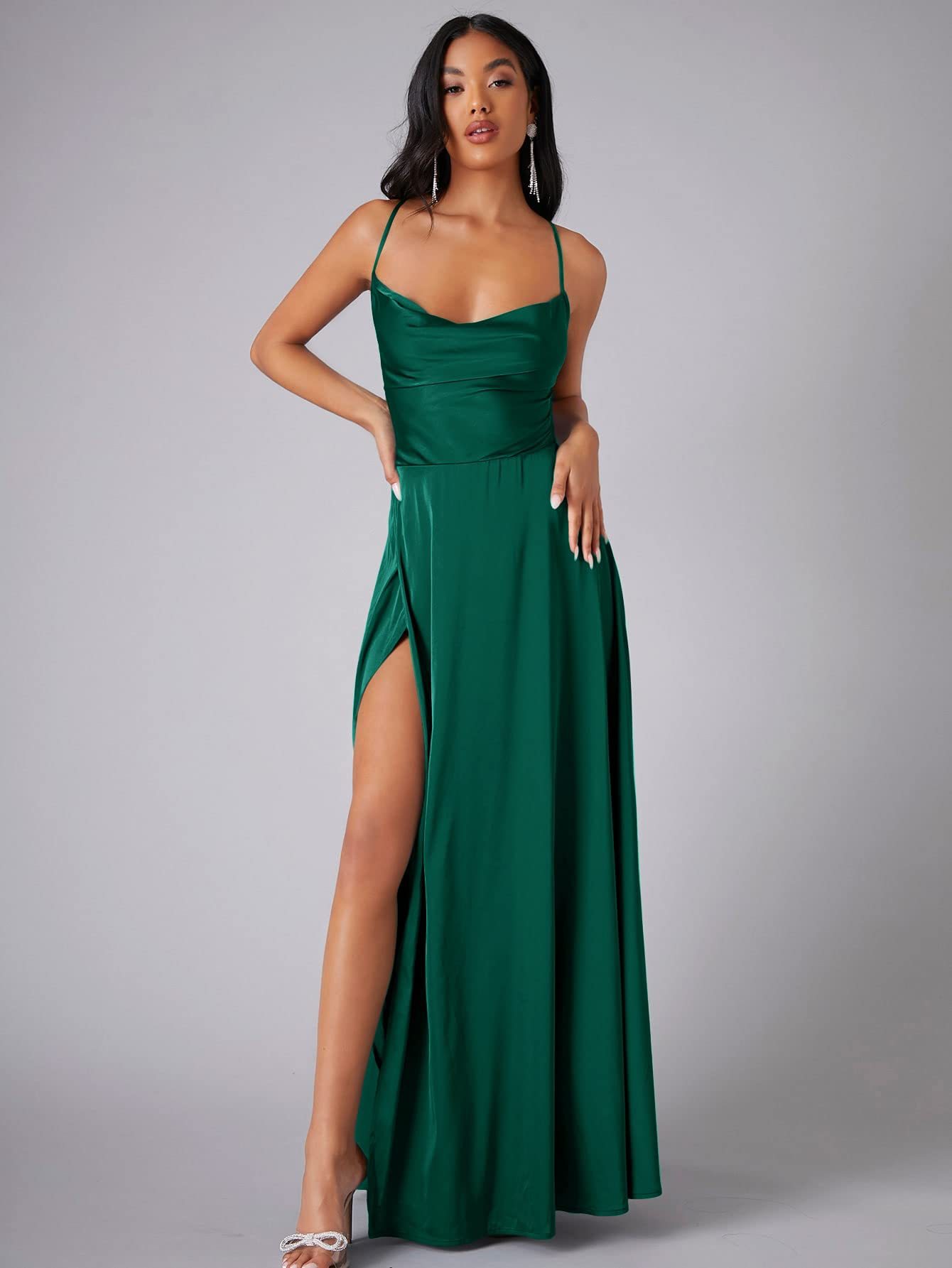 Summer Backless High-Waist Split Maxi Dress