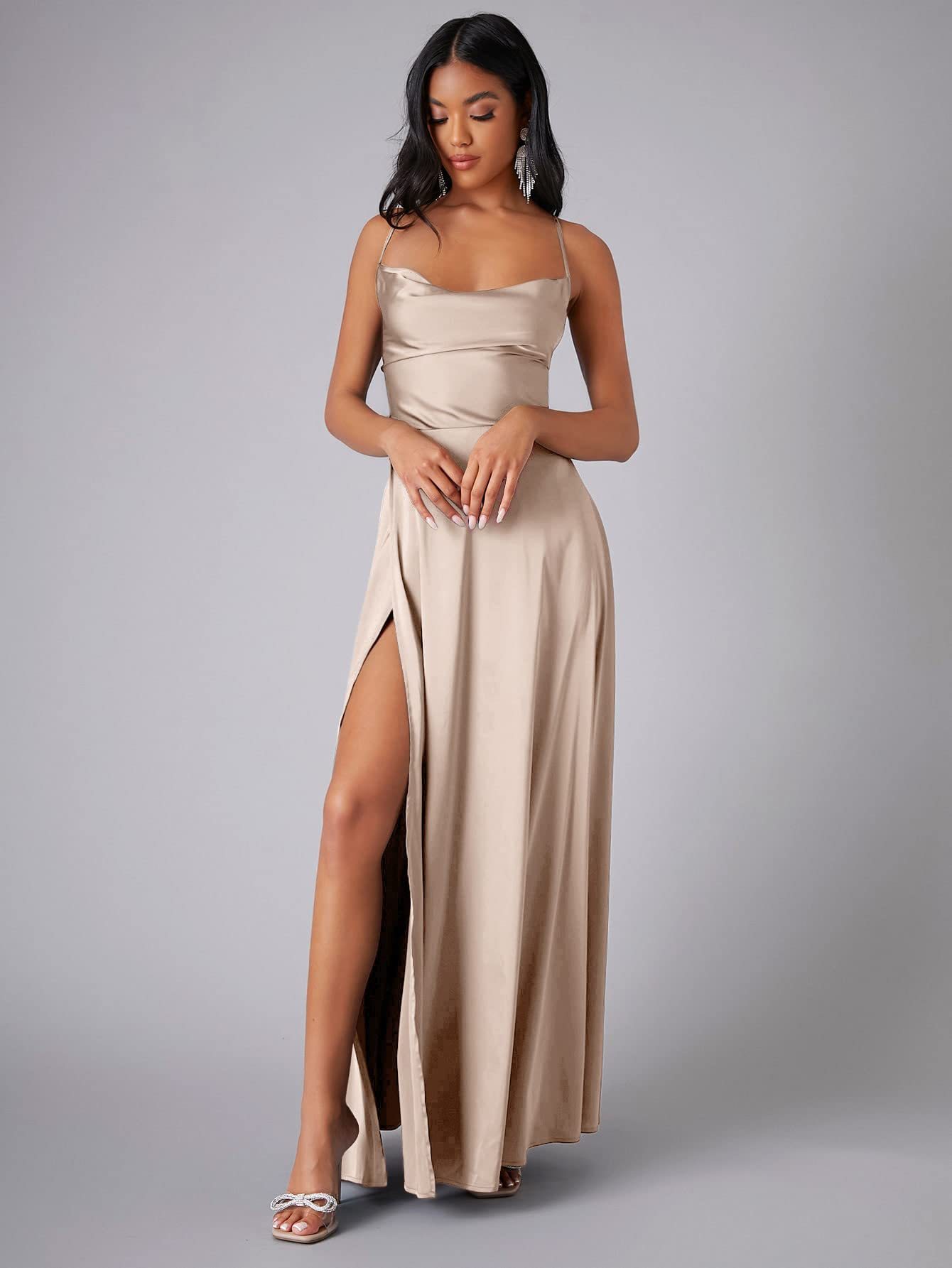 Summer Backless High-Waist Split Maxi Dress
