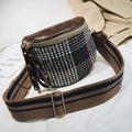 Plaid Wide Strap  Crossbody Bag