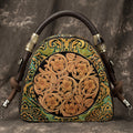 🌸 Vintage Retro Cowhide Flower Messenger Handbag