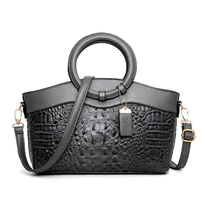 Luxury Designer Handbag - Croc Print Leather Style