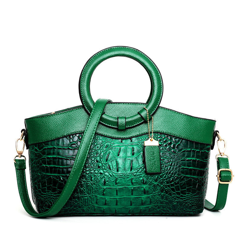 Luxury Designer Handbag - Croc Print Leather Style