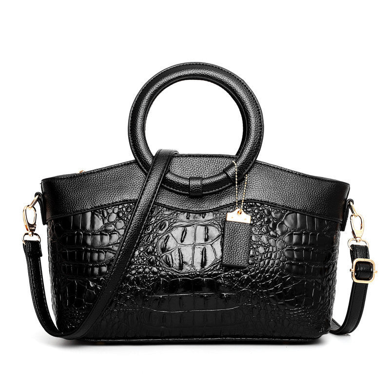 Luxury Designer Handbag - Croc Print Leather Style