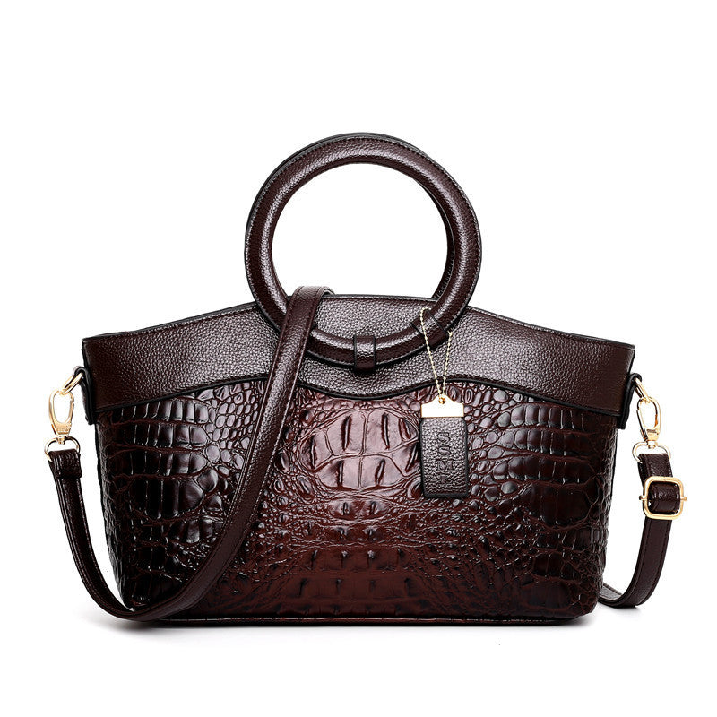 Luxury Designer Handbag - Croc Print Leather Style