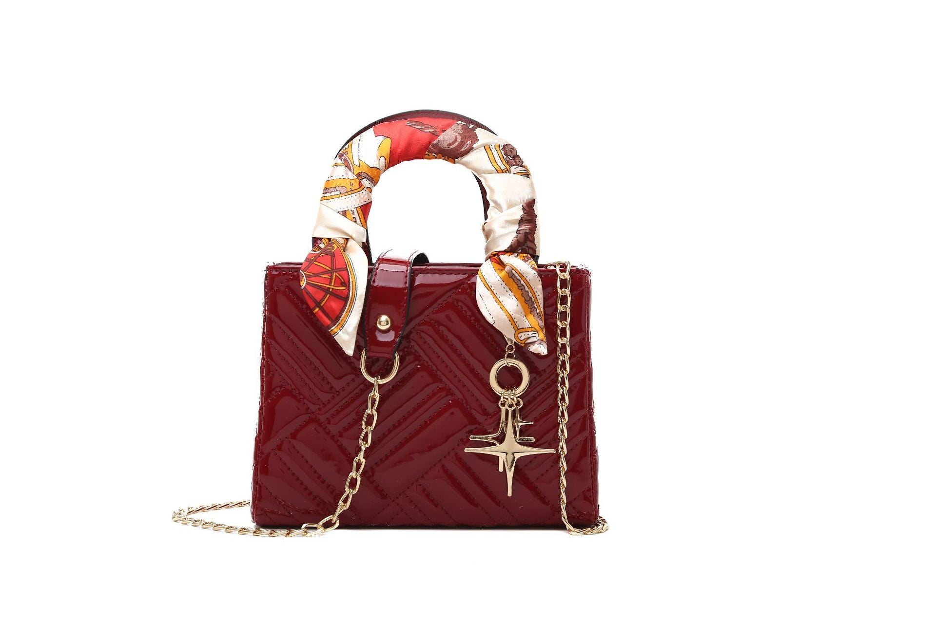 Check Pendant Square Crossbody Handbag