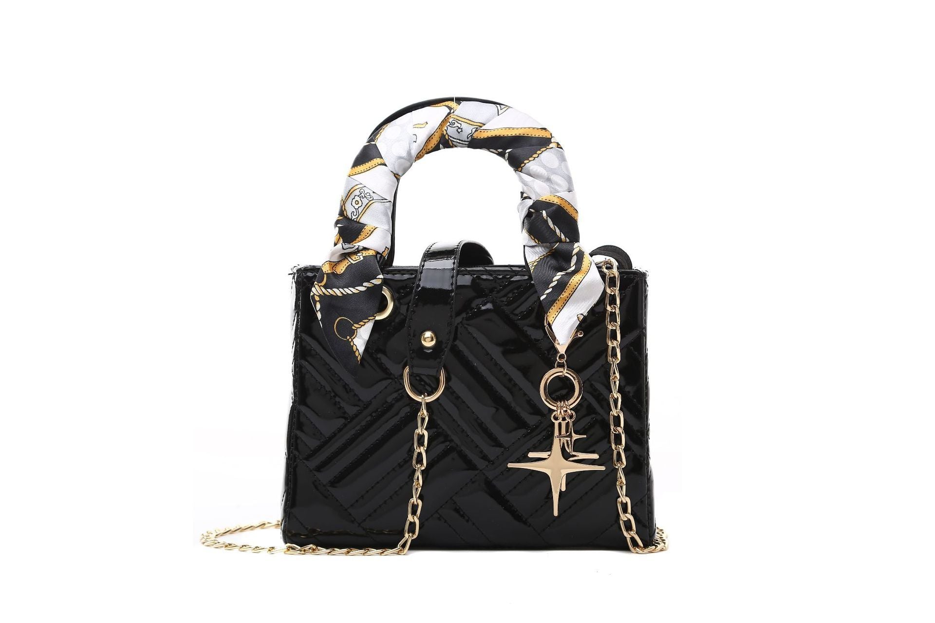 Check Pendant Square Crossbody Handbag