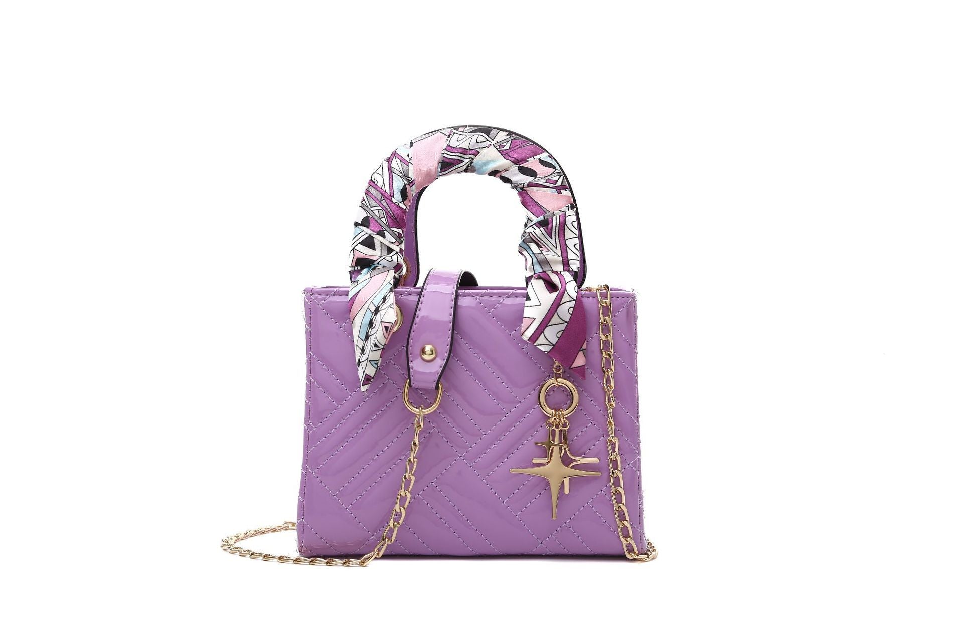 Check Pendant Square Crossbody Handbag