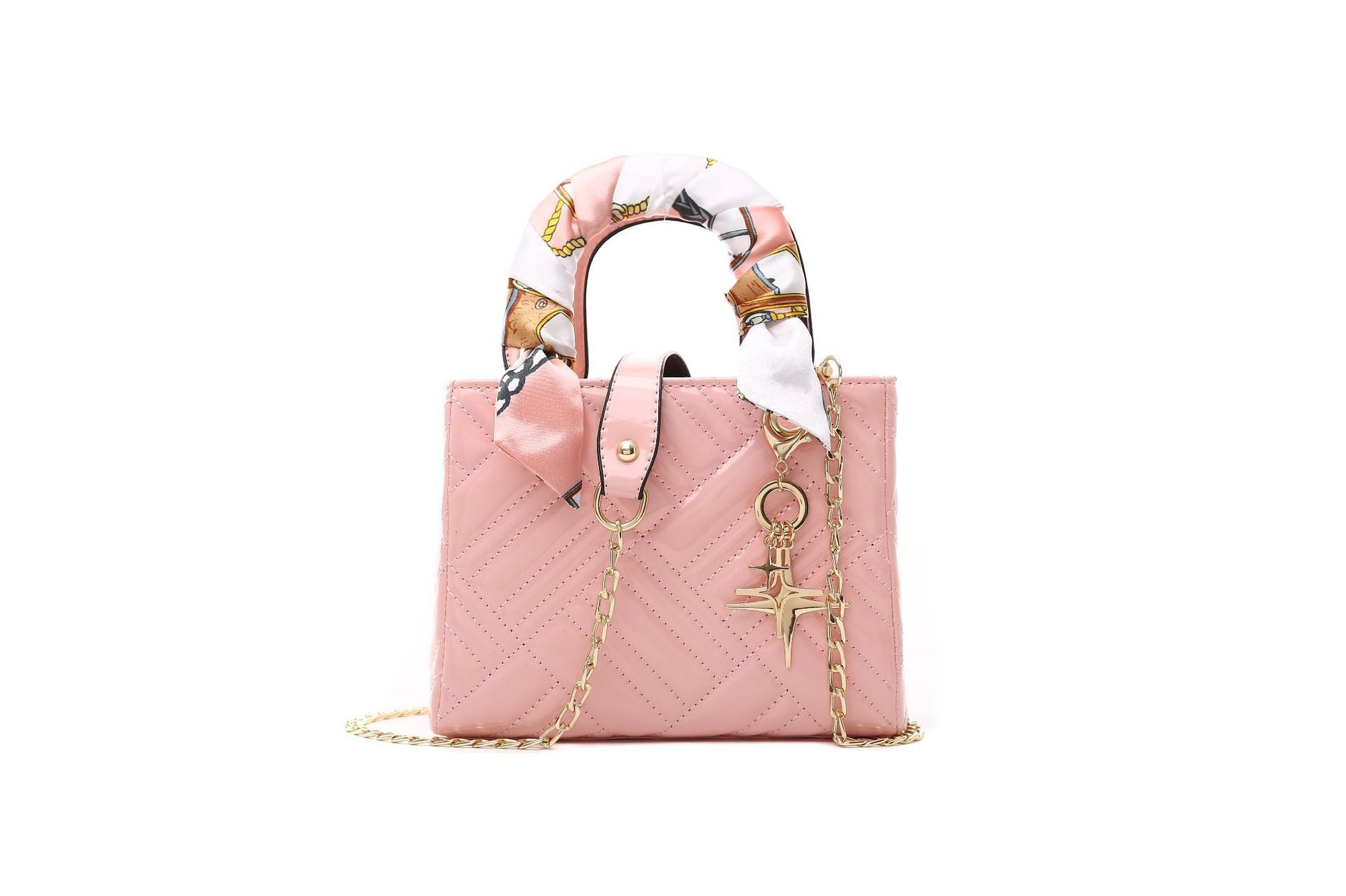 Check Pendant Square Crossbody Handbag