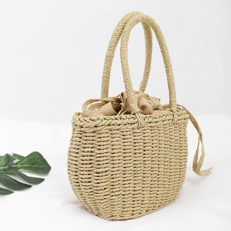 Woven Straw Beach Handbag