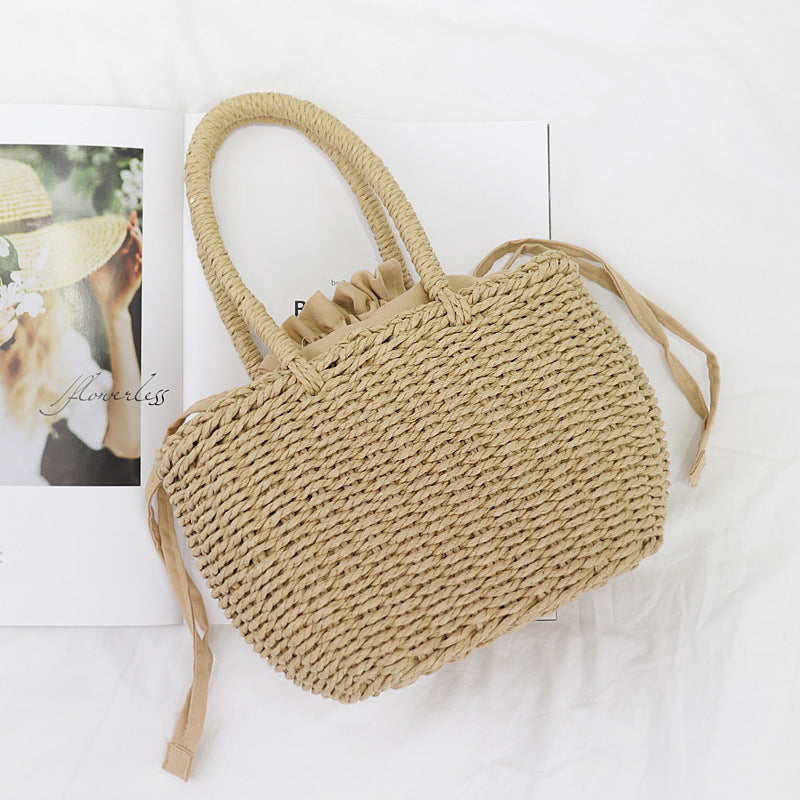Woven Straw Beach Handbag