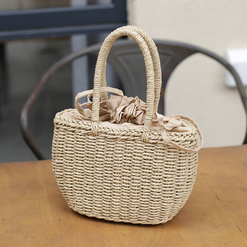 Woven Straw Beach Handbag