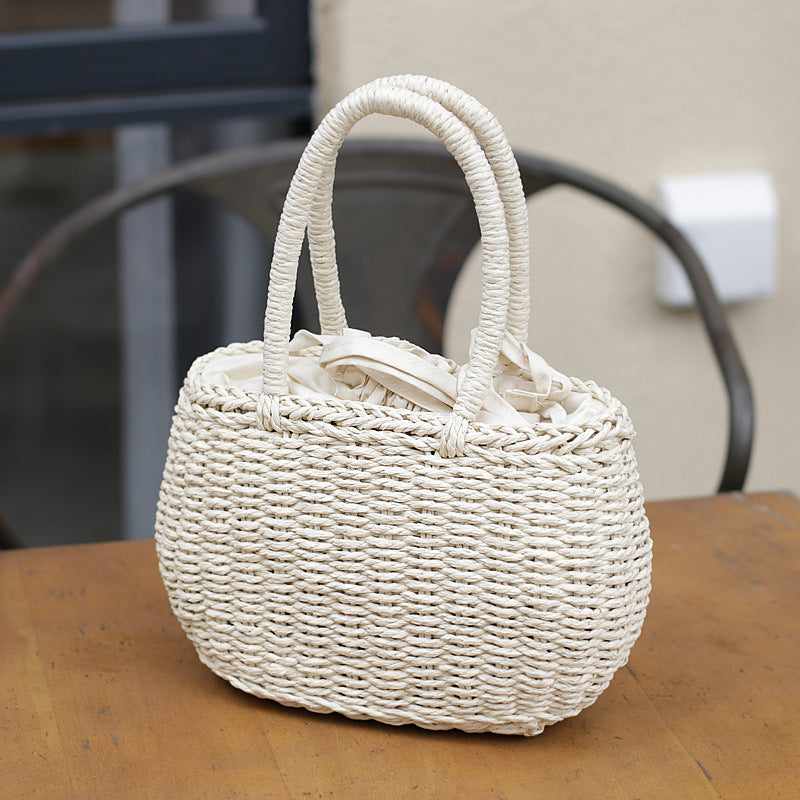 Woven Straw Beach Handbag