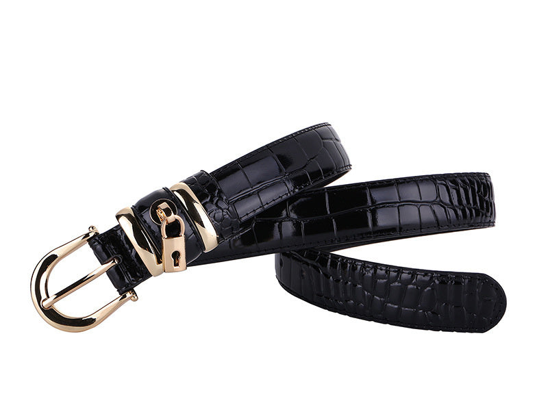 Wide Belt Ladies Cowhide Leather | Decorative Fashion Belt