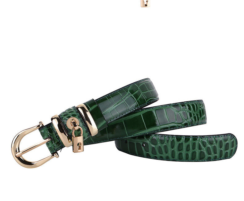 Wide Belt Ladies Cowhide Leather | Decorative Fashion Belt