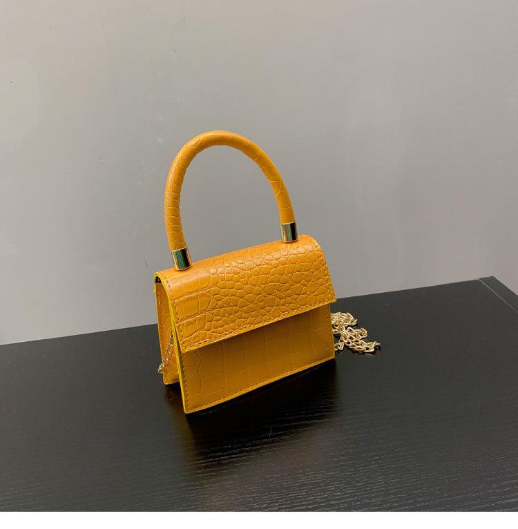 Mini Croc Print Shoulder Bag – Trendy Autumn