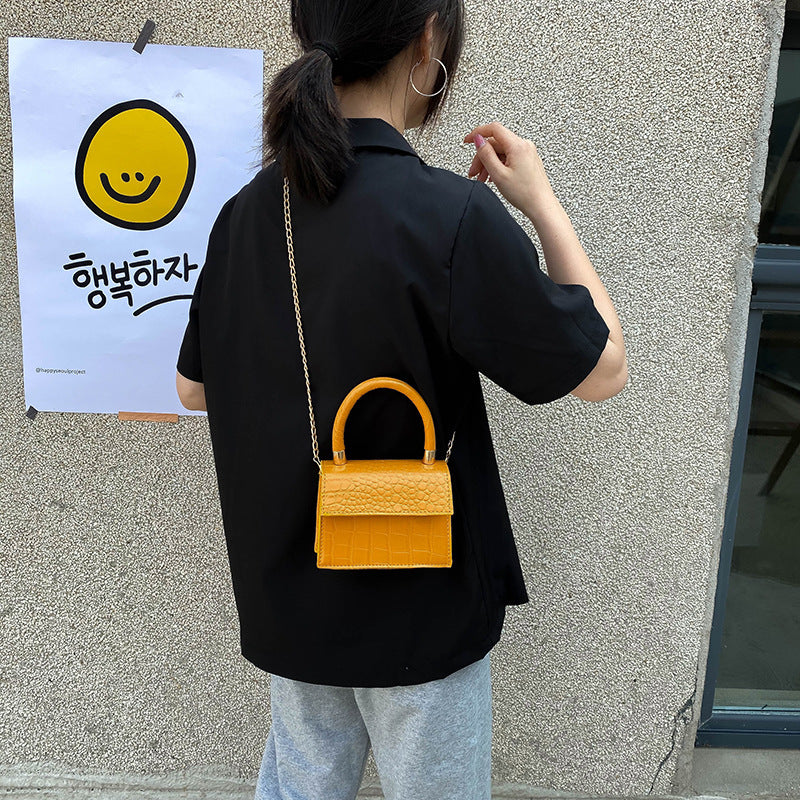 Mini Croc Print Shoulder Bag – Trendy Autumn