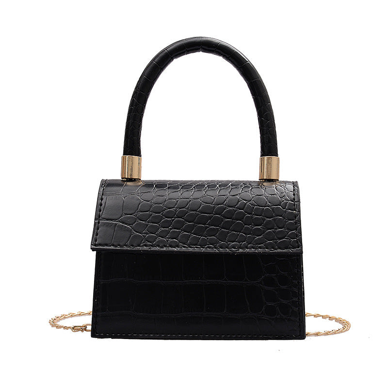 Mini Croc Print Shoulder Bag – Trendy Autumn