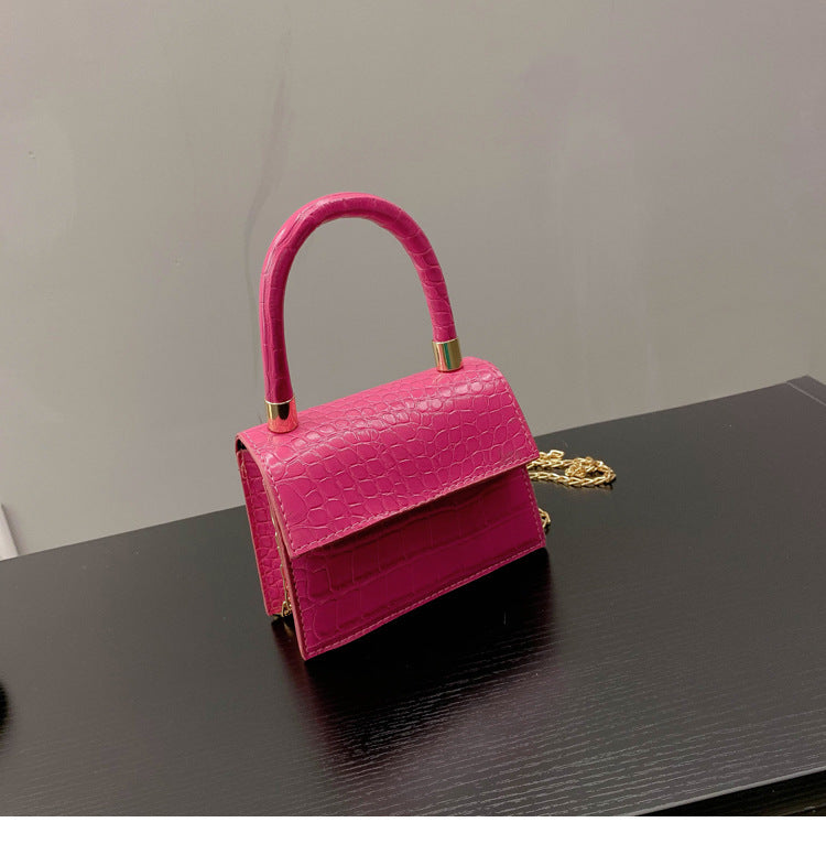 Mini Croc Print Shoulder Bag – Trendy Autumn