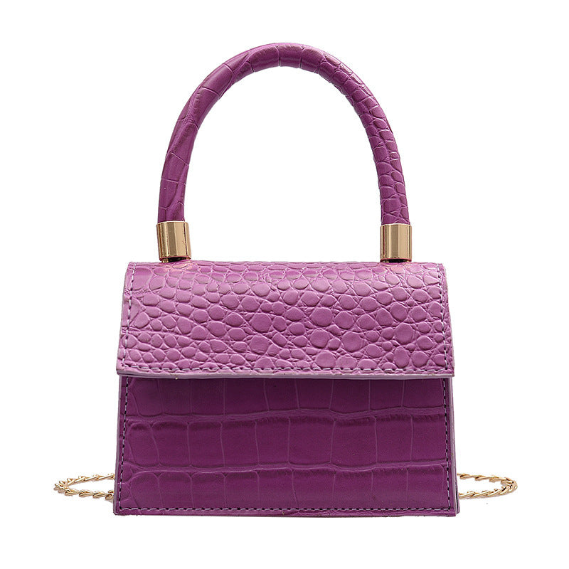 Mini Croc Print Shoulder Bag – Trendy Autumn