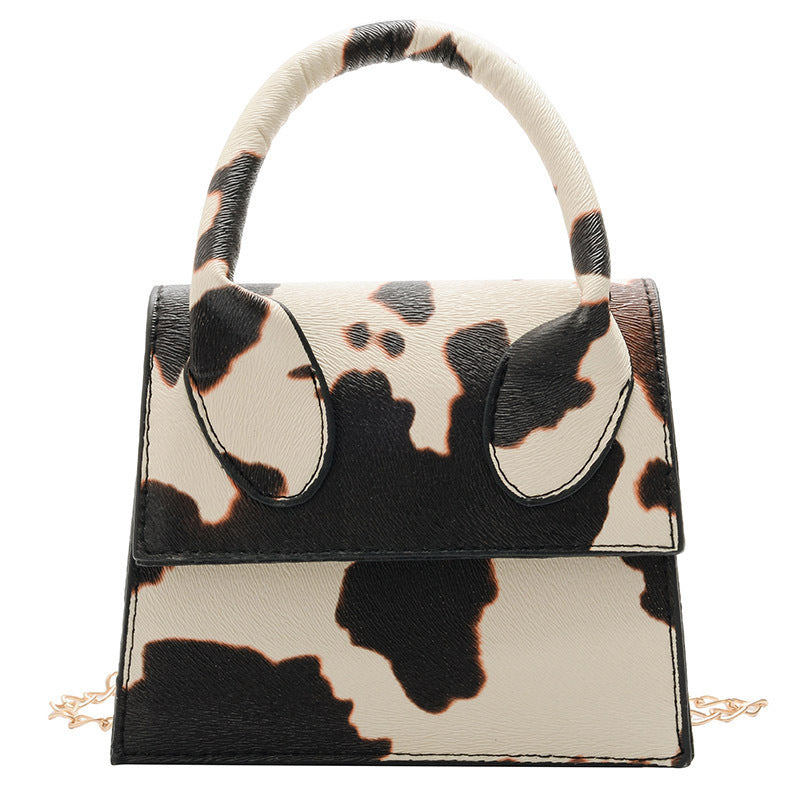 Trendy Cow-Print Mini Shoulder Handbag