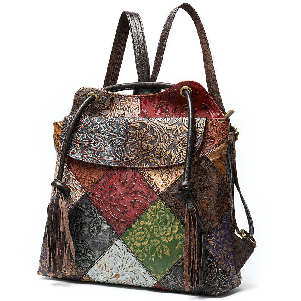 Artisan Fringe Leather Convertible Backpack & Handbag