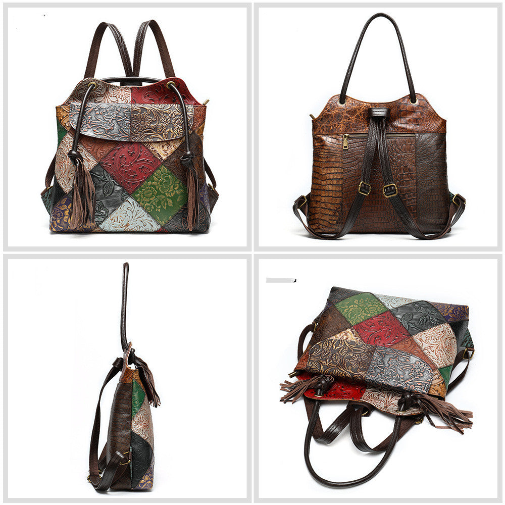 Artisan Fringe Leather Convertible Backpack & Handbag