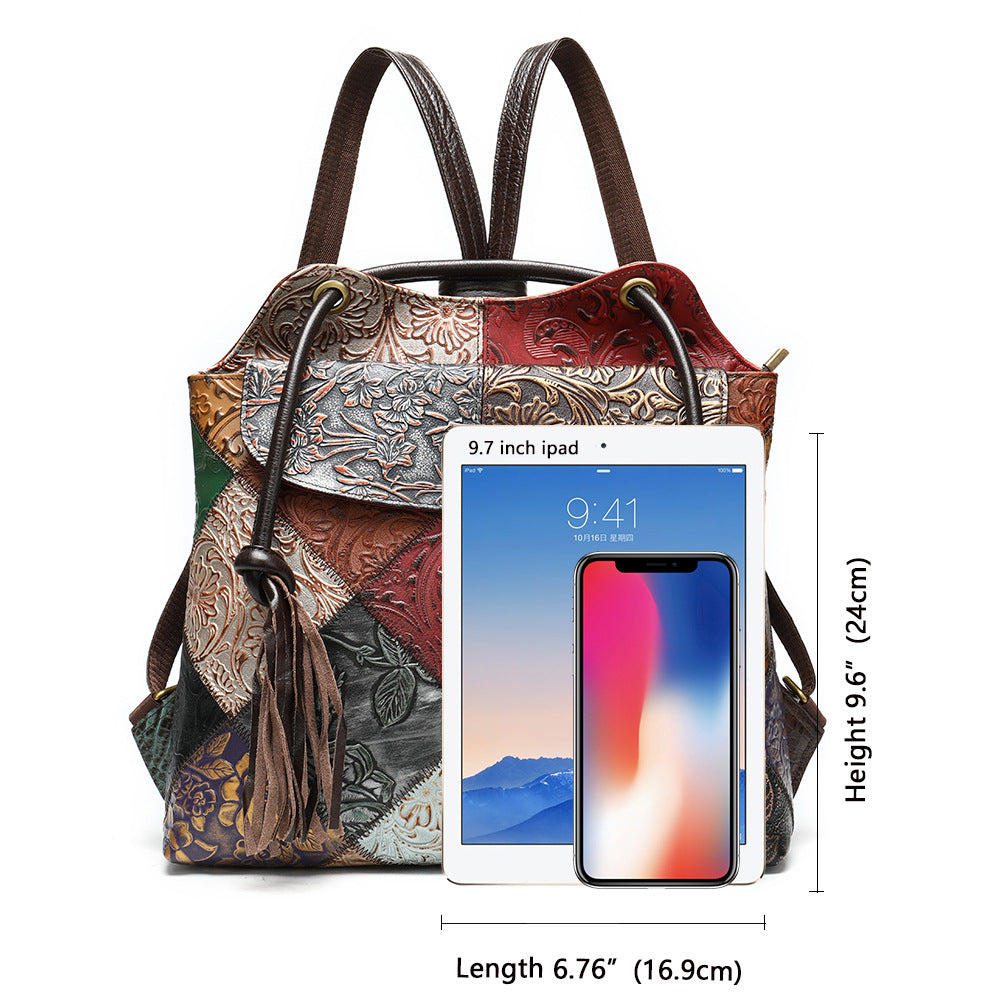 Artisan Fringe Leather Convertible Backpack & Handbag