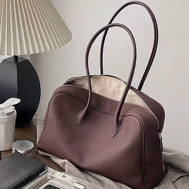 Elegant Large Capacity Leather Shoulder Tote Bag