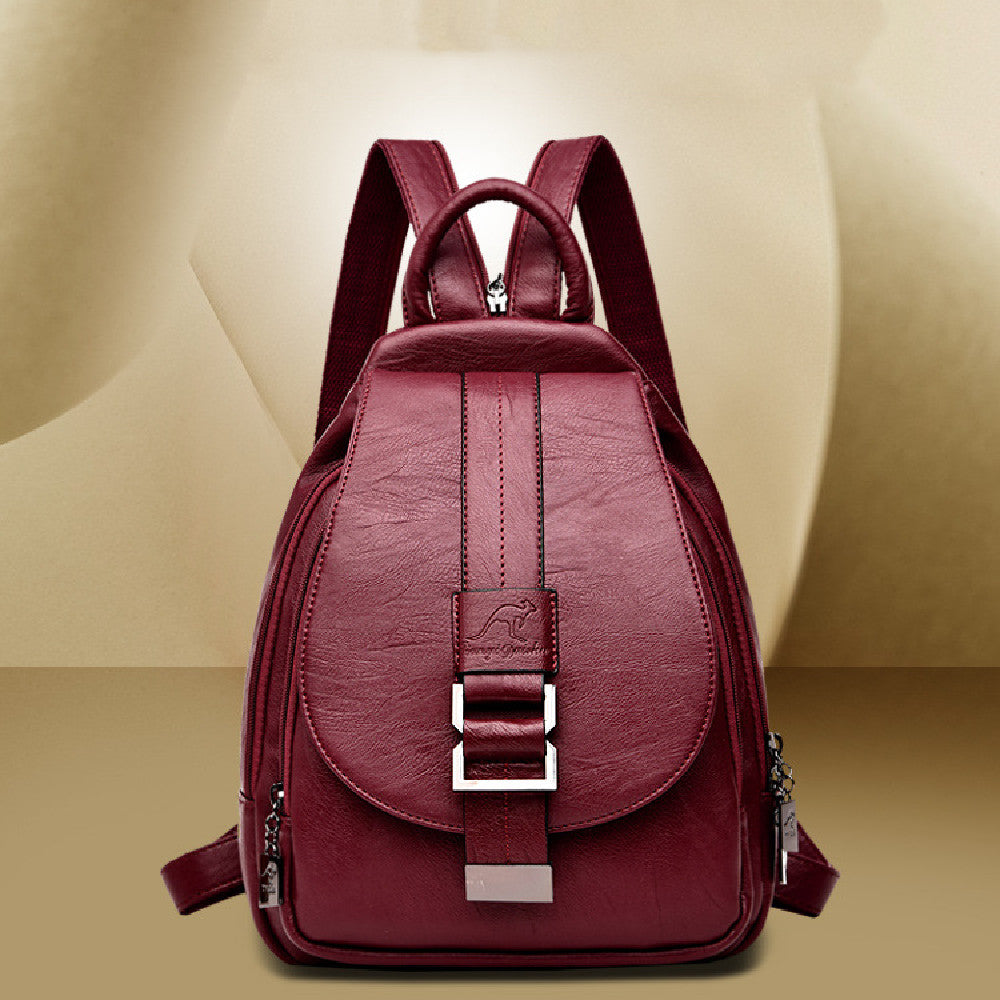 Premium Anti-Theft Multi-Pocket Leather Backpack