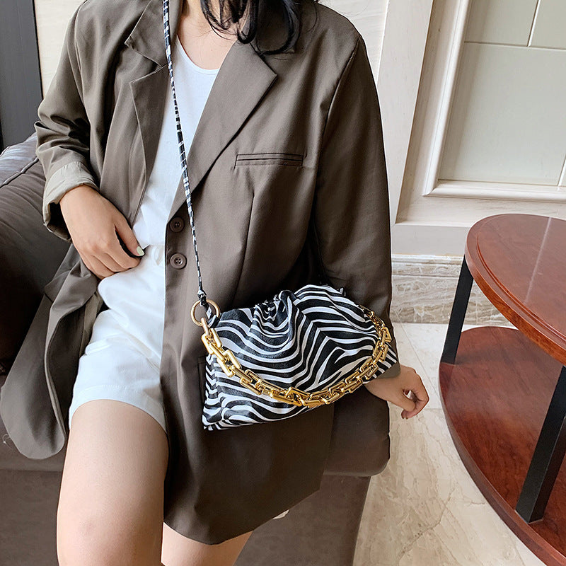 Trendy Cloud Shoulder Bag – Cow & Zebra Print