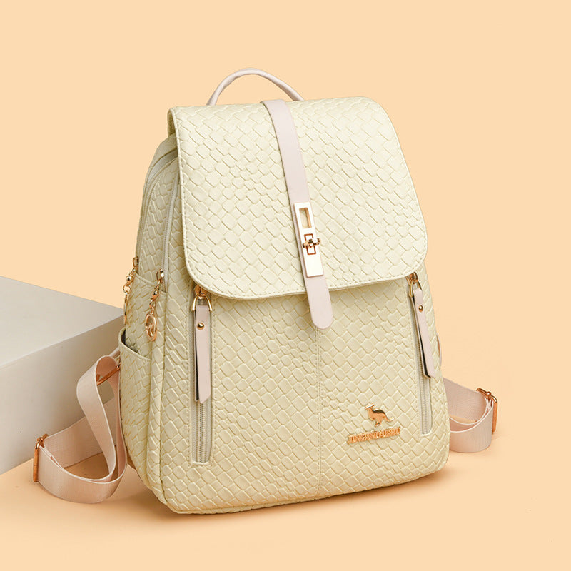 Soft Leather Large Capacity Backpack