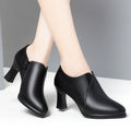 Soft Lethear Deep Mouth  Heel Pumps