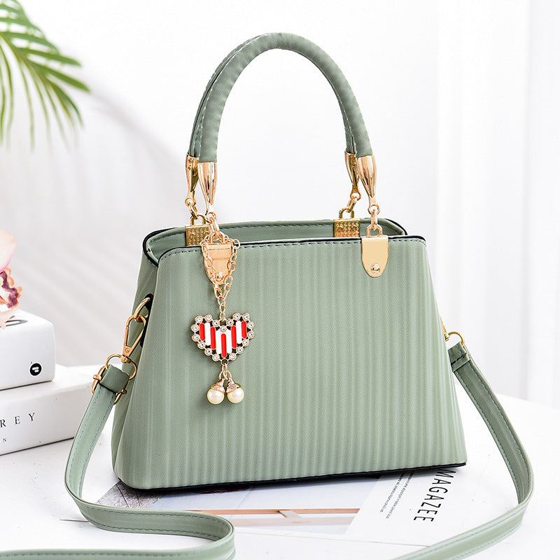 Striped Printed Lady’s Handbag , Elegant Shoulder & Tote Bag