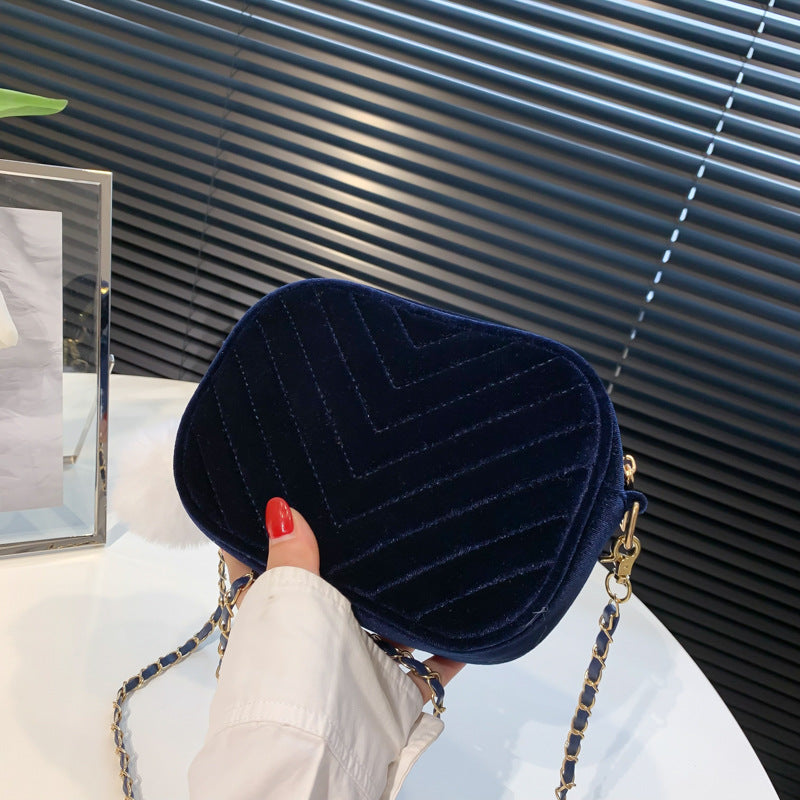 Quilted Velvet Crossbody Mini Bag