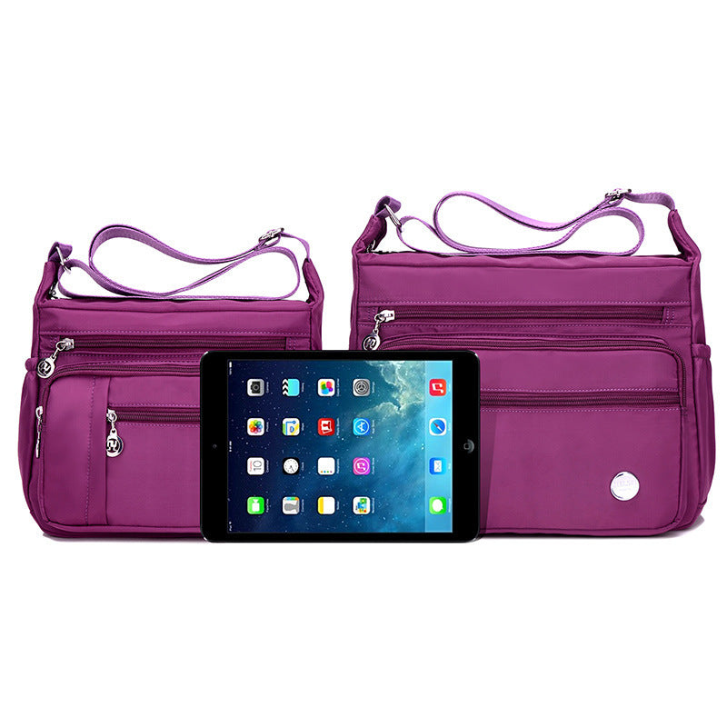 Lightweight Nylon Multi-Pocket Crossbody Bag