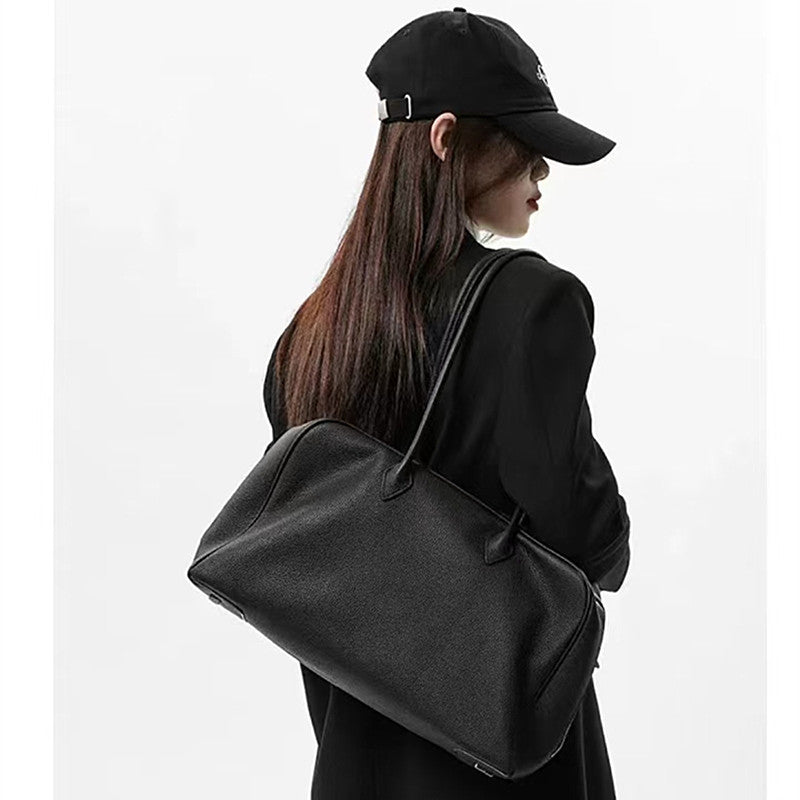 Elegant Large Capacity Leather Shoulder Tote Bag