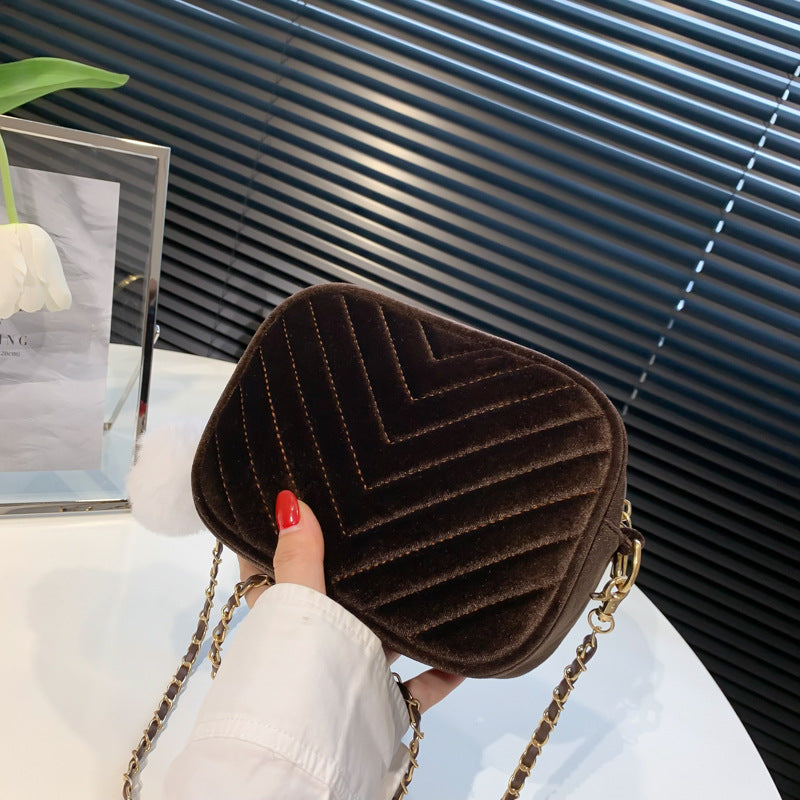 Quilted Velvet Crossbody Mini Bag