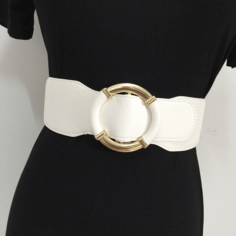 Women's Wide Coat Belt | Round  Buckel Design