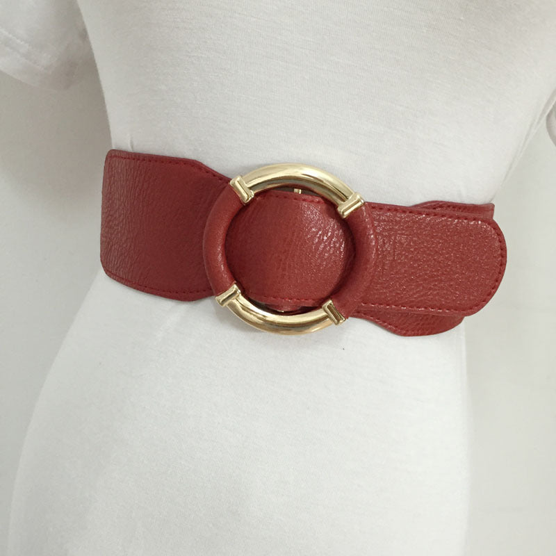 Women's Wide Coat Belt | Round  Buckel Design
