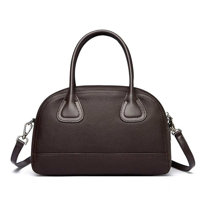 Elegant Vintage Leather Top Handle Crossbody Bag