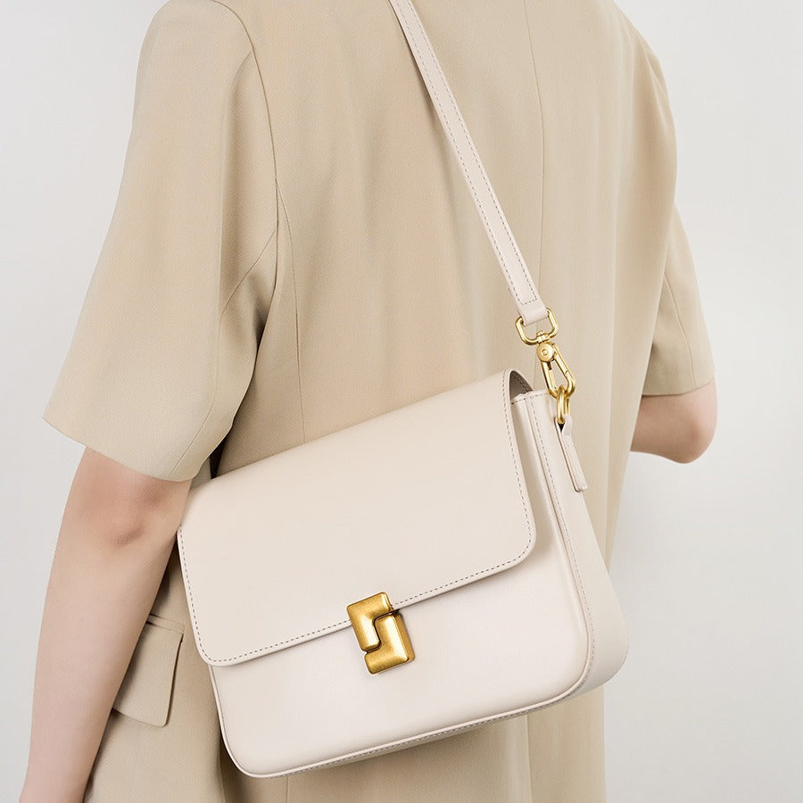 Elegant Retro Structured Shoulder Messenger Bag
