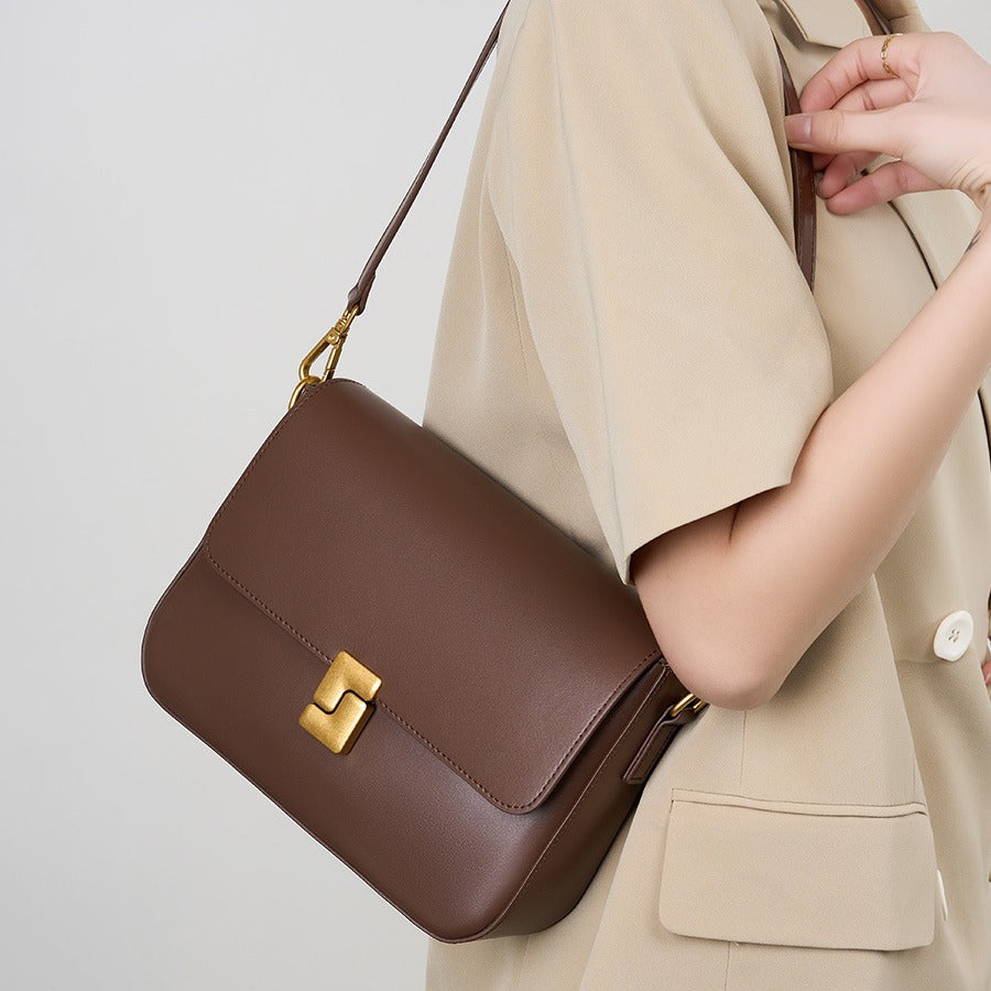 Elegant Retro Structured Shoulder Messenger Bag