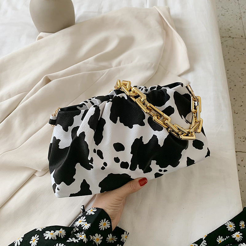 Trendy Cloud Shoulder Bag – Cow & Zebra Print