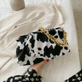 Trendy Cloud Shoulder Bag – Cow & Zebra Print