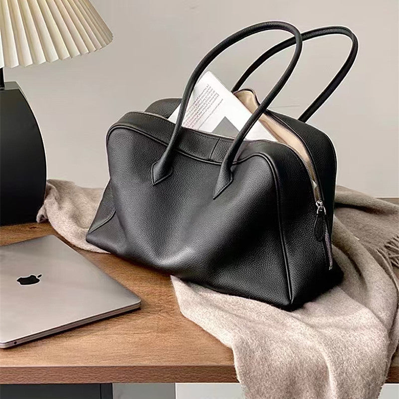 Elegant Large Capacity Leather Shoulder Tote Bag