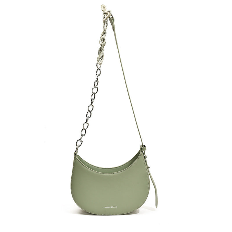 Retro Minimalist Saddle Shoulder Bag