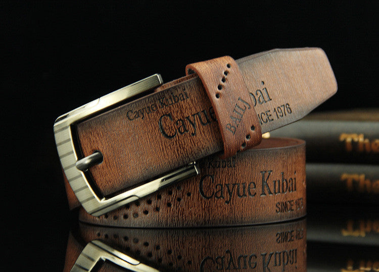 Men's Retro Pin Buckel Leather Belt | Vintage Casual Style